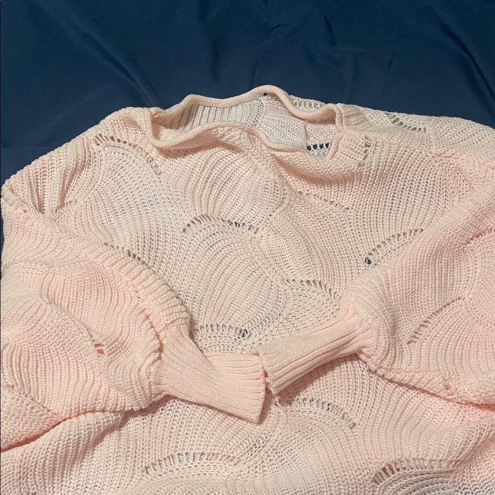 Chic Light Pink Knit Scarf